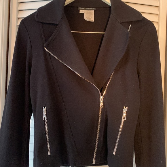 Franco Mirabelli edgy black skirt suit, size 2. - Picture 7 of 8